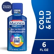 Mucinex Fast-Max Adult Nighttime Cold and Flu Liquid, 6 fl oz
