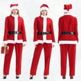thumbnail image 4 of Santa Claus Outfit for Women Adult Santa Suit with Top Pants Hat Belt 4 Pcs Set Women’s Christmas Suit Party Suit, 4 of 4