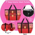 thumbnail image 3 of Mesh Beach Bag, Extra Large Beach Tote with Zipper Pocket Pool Bag for Cruise/Swim/Vacation Essentials, 3 of 17