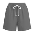 thumbnail image 7 of Yievot Women's Casual Shorts 7 Inch Inseam Drawstring Elastic Waist Relaxed Fit Summer Beach Vacation Shorts, 7 of 7