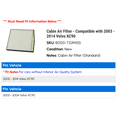 thumbnail image 2 of Cabin Air Filter - Compatible with 2003 - 2014 Volvo XC90 2004 2005 2006 2007 2008 2009 2010 2011 2012 2013, 2 of 2