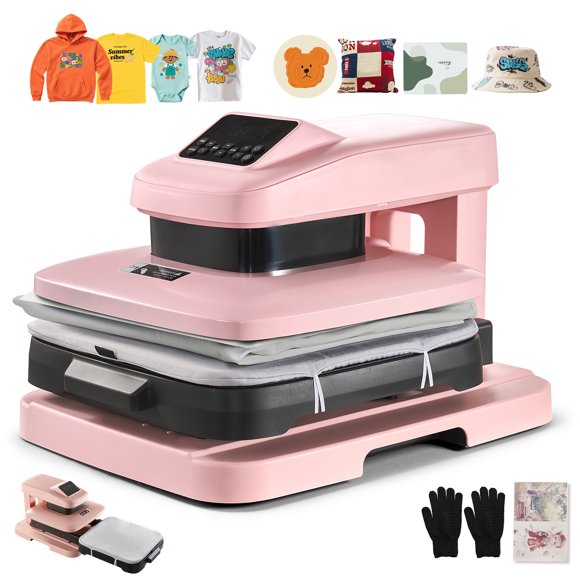 VEVOR Auto Heat Press Machine, 15 x 15 inch, T-Shirt Press Machine with Auto Release and Adjustable Pressure, Digital Display, Rapid Heating, for Sublimation