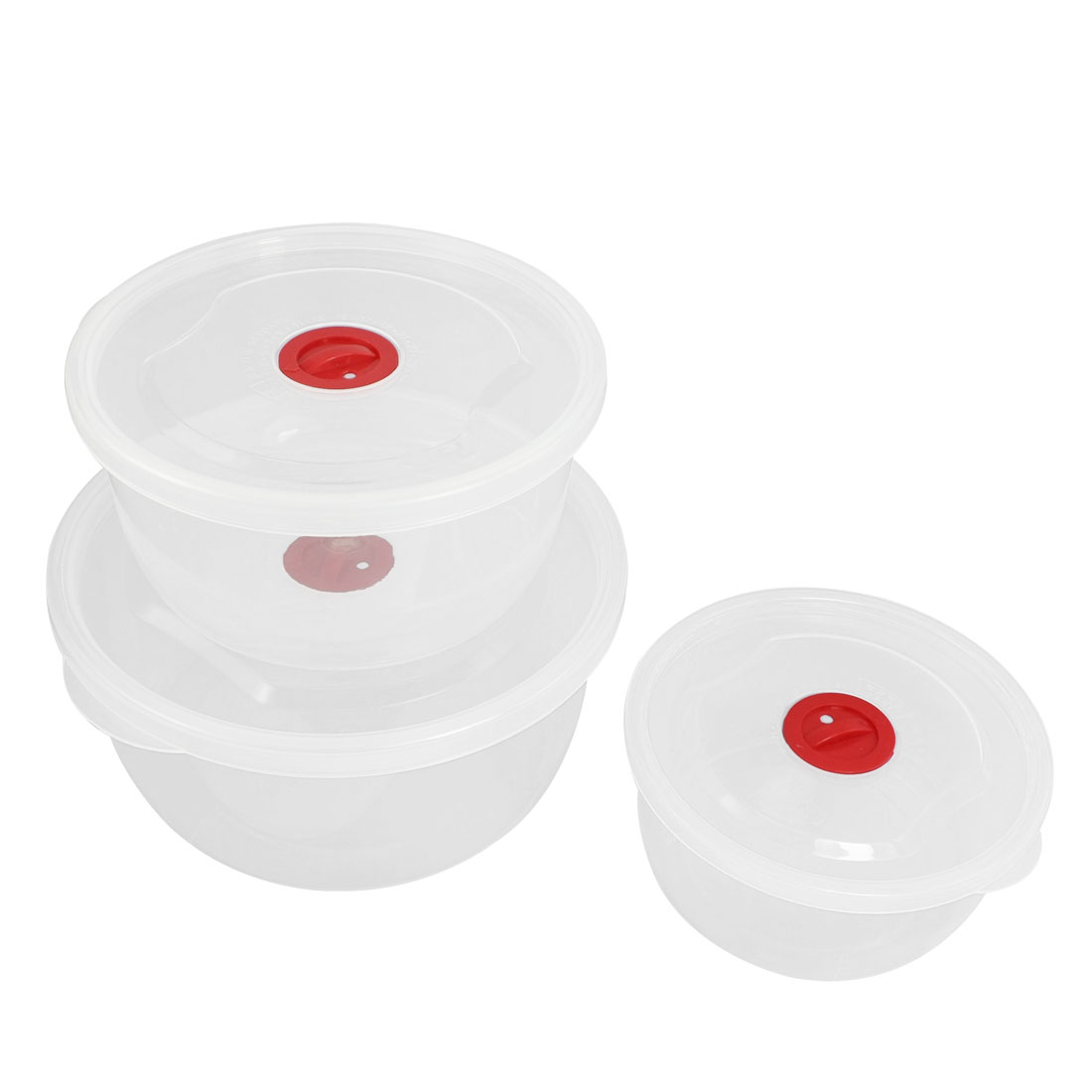 Unique Bargains 3 Pcs 500ml 900ml 1400ml Microwave Safe Vented Lid Food