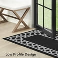 thumbnail image 5 of Washable Skid-Resistant Runner Rug, Trellis Border , Black and Twisted Grey , 30" x 144", 5 of 9