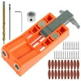 thumbnail image 3 of 45Pcs Pocket Hole Jig Kit Adjustable High Precision Hole Drill Guide Portable Punch Locator DIY Joinery Work Woodworking Tool for Furniture Repair Maintenance, 3 of 11