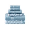 thumbnail image 1 of Modern Threads Ensemble de Serviettes 6 Pcs en Coton 100 % à Motif Filigrane de Trèfle – Jacquard Teint au Fil Réversible – Comprend 2 Serviettes de Bain, 2 Serviettes à Main, 1 of 7