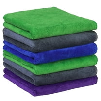 Unique Bargains Microfiber Thick Absorbent Dishwashing Kitchen Towels 12" x 12" Multicolor