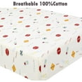 thumbnail image 4 of Danica 100% Cotton Fitted Baby Crib Sheet 3 Pack for baby Boys Girls |Standard Crib And Toddler Mattress Sheets | 28x52 Inch (3PK, Sports & Boats), 4 of 7
