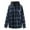 Blue, variant on Fleece Lined Plaid Button down Jackets Drawstring Hooded Coat Long Sleeve Casual Outerwear with Pockets