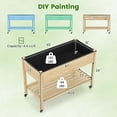 thumbnail image 3 of Costway 2 PCS Wooden Raised Garden Bed with Legs, Lockable Wheels, Liner for Vegetable Herb, 3 of 10