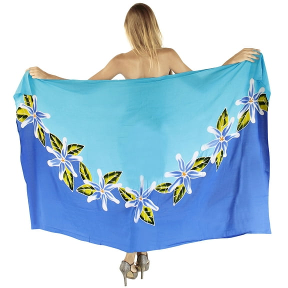 HAPPY BAY Women's Beachwear Summer Bikini Wraps Beach Wrap Sarong Coverups Skirt Bathing suit Swim Cover up Swimwear Swimsuit Coverups for Women One Size Blue, Floral