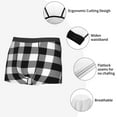 thumbnail image 6 of Disketp White And Black Plaid Pattern Men'S Boxer Briefs,Soft And Breathable Cotton Underwear With Comfortflex Waistband, 6 of 9