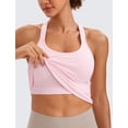 thumbnail image 3 of Musculosa CRZ YOGA sin costuras acanalada con espalda en Y color rosa fresa XS, 3 of 5