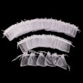 thumbnail image 2 of Foxnovo 100pcs 7 * 9cm Bolsas de regalo de organza con cordón Bolsas de favor de boda Bolsas de joyería (Blanco), 2 of 4