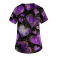 thumbnail image 5 of Garbnen Valentines Scrubs Plus Size V Neck Cute Heart Print Short Sleeve Stretch Nursing Uniform with Pocket Womens Work Shirts S-5XL, 5 of 5