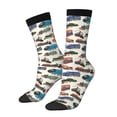 thumbnail image 1 of Lsque Train Printed Men's Crew Socks, Soft Durable Breathable Moisture-Wicking with Odor Control Cotton socks, 1 of 6