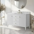 thumbnail image 5 of Vanity Art 48" Double Door Bathroom Vanity with Sink, Freestanding Storage Cabinet with Engineered Marble Top, Flip Down Tray, Drawer, and Shelf, 5 of 8