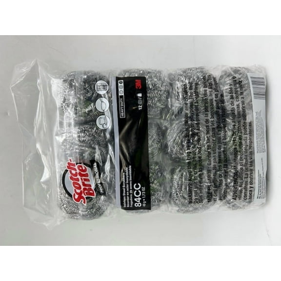 Scotch-Brite Stainless Steel Scrubber 84CC, 1.75 oz, 12/Pack