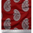 thumbnail image 1 of Soimoi Crepe Silk Fabric Paisley Block Print Sewing Fabric Yard 42 Inch Wide, 1 of 1