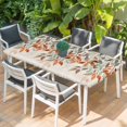 thumbnail image 2 of Vintage Leaves Table Cloths for 4 Foot Rectangle Tables, Summer Botanical Pastoral Watercolor Rustic Patio Waterproof Elastic Fitted Tablecloths, Washable Rectangular Table Cover for Camping, 2 of 8