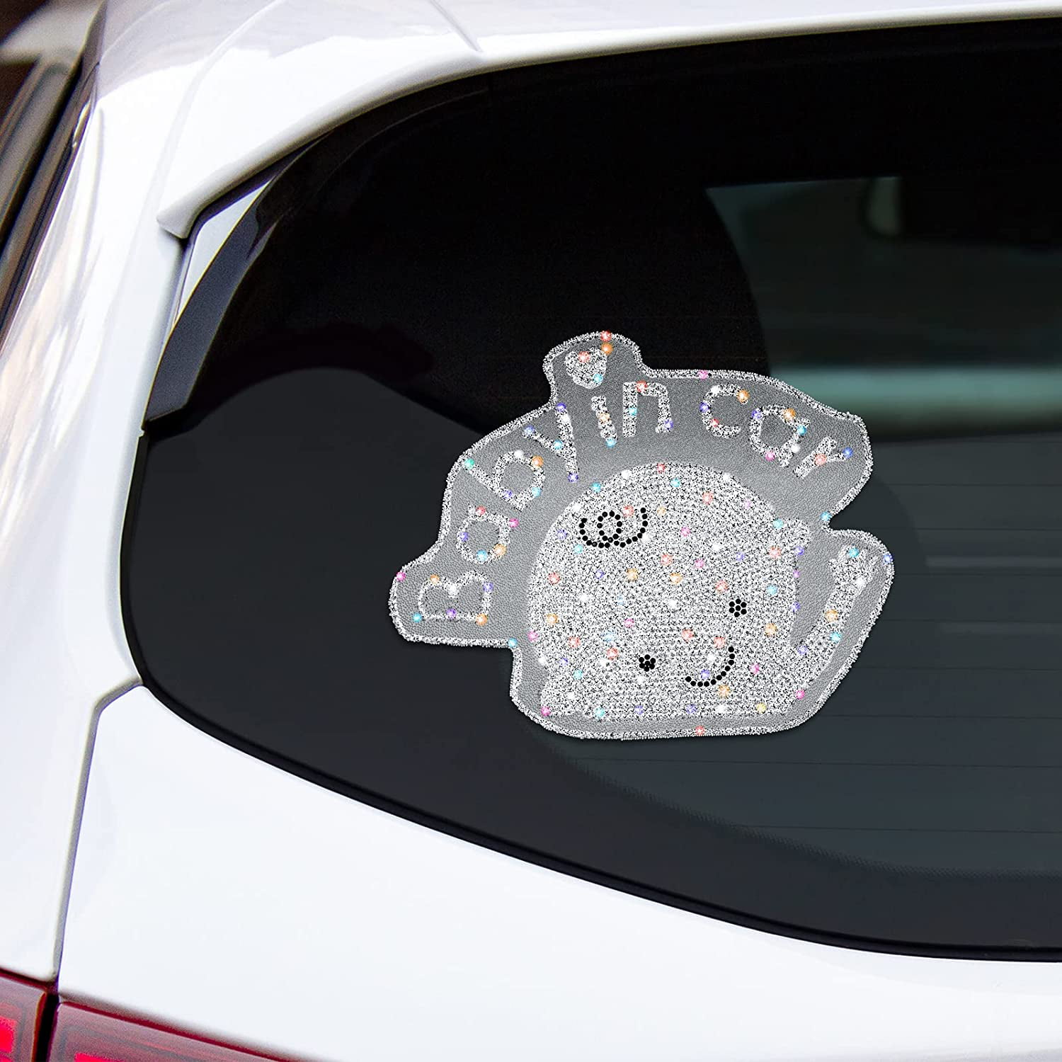 "Baby In Car" Waving Baby on Board Safety Sign Cute Car Decal Vinyl StickerWRD 