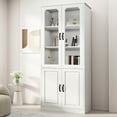 thumbnail image 2 of Tolead 78.7" White Freestanding Pantry Cabinet with Glass Doors & Adjustable Shelves – Versatile Storage for Kitchen, Dining, & Living Room, 2 of 7