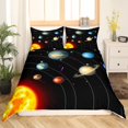 thumbnail image 2 of Solar System Bedding Set Full Size Outer Space Duvet Cover Universe Themed Decor Comforter Cover for Teens Galaxy Planet Bedding Space Theme Bedspread Cover with 2 Pillowcases, 2 of 4
