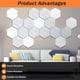 thumbnail image 3 of Paquete de 18 paneles insonorizados autoadhesivos, paneles acústicos hexagonales de 12 x 10 x 0,4 pulgadas, para estudio de grabación, de color blanco, blanco, 3 of 5