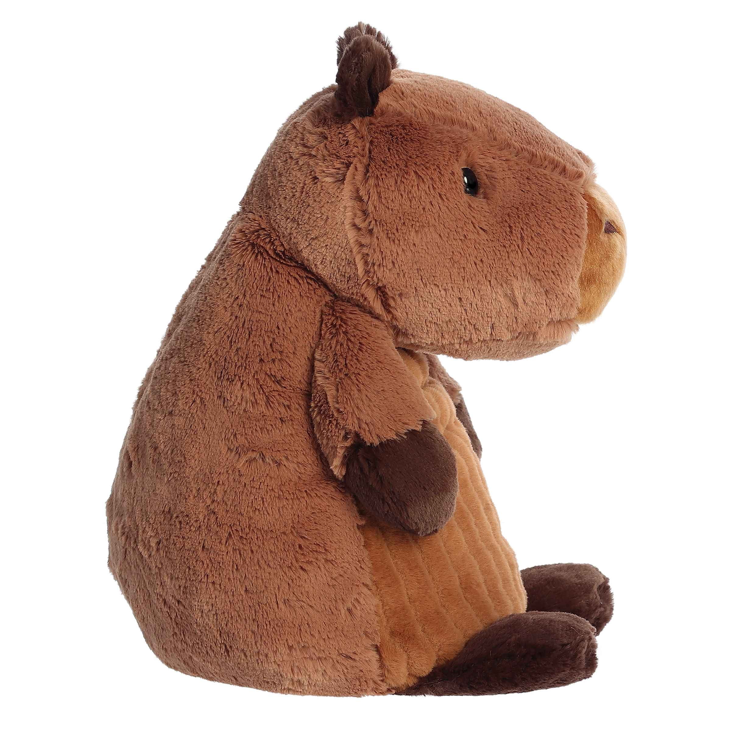 Aurora® Cuddly Huggle Pals Cozy Capybara™ Stuffed Animal - Weighted Comfort - Endless Snuggles - Brown 12.5 Inches