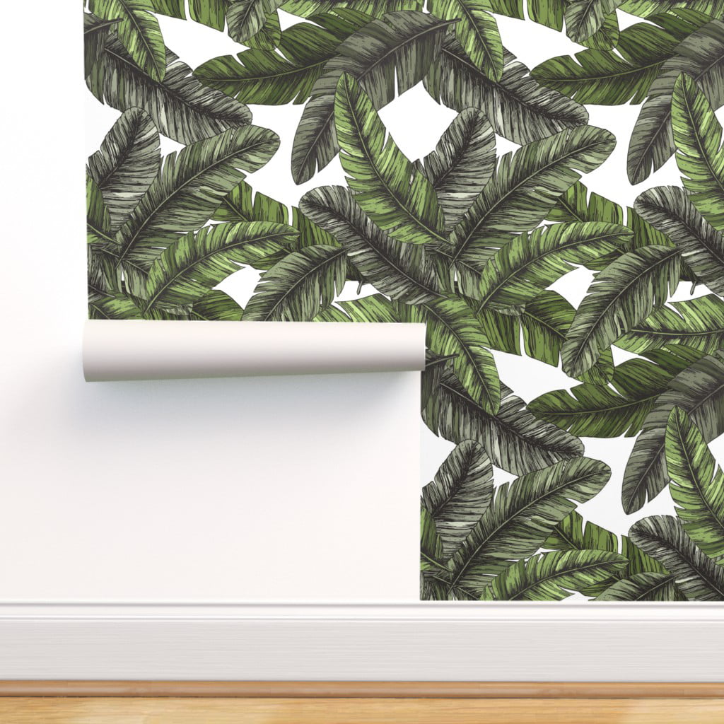 Peel-and-Stick Removable Wallpaper Banana Leaf Modern Tropical Jungle