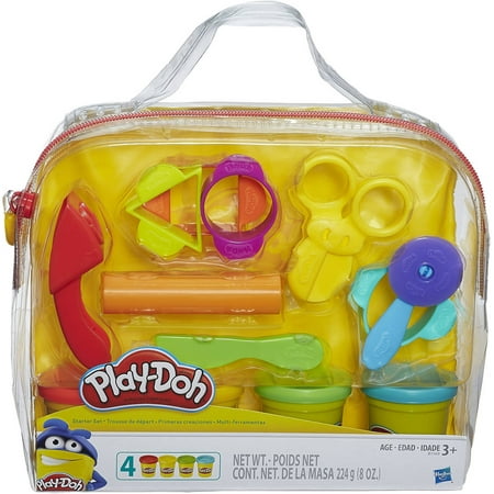 Play-Doh Starter Set 4-Pack of Dough + 9 Tools Image 1 of 2