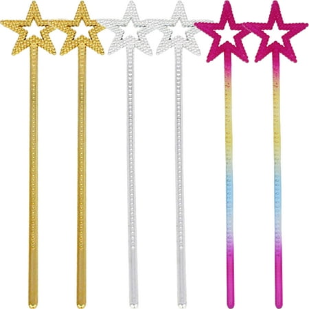 

HEMOTON 6pcs Star Wand Angel Fairy Wands Fairy Cosplay Props Kids Stage Performance Prop