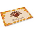 thumbnail image 5 of Fall Door Mat Outdoor Thanksgiving Pumpkin Brown Turkey Autunm Leaf Welcome Mats for Front Door,Indoor Entry Doormat,Non-Slip Kitchen Rug,Washable Floor Mat for Bathroom/Porch/Patio 16"X24", 5 of 6