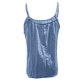 thumbnail image 5 of Spaghetti Strap Tops for Women, Yigetop Tank Top Women's Summer Sleeveless Spaghetti Straps Tops Neck Loose Pleated Tops Casual A Line Tank Tops Flowy Tank Tops for Women Sky Blue XL, 5 of 5