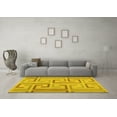 thumbnail image 3 of Ahgly Company Machine Washable Indoor Rectangle Abstract Yellow Contemporary Area Rugs, 7' x 9', 3 of 4