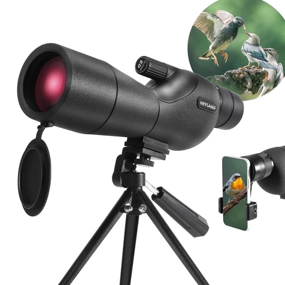NEYLANG 25-75x60mm Spotting Scope w/Tripod Phone Adapter Carry Bag for Shooting Target,Bird Watching,Hunting,Outdoor