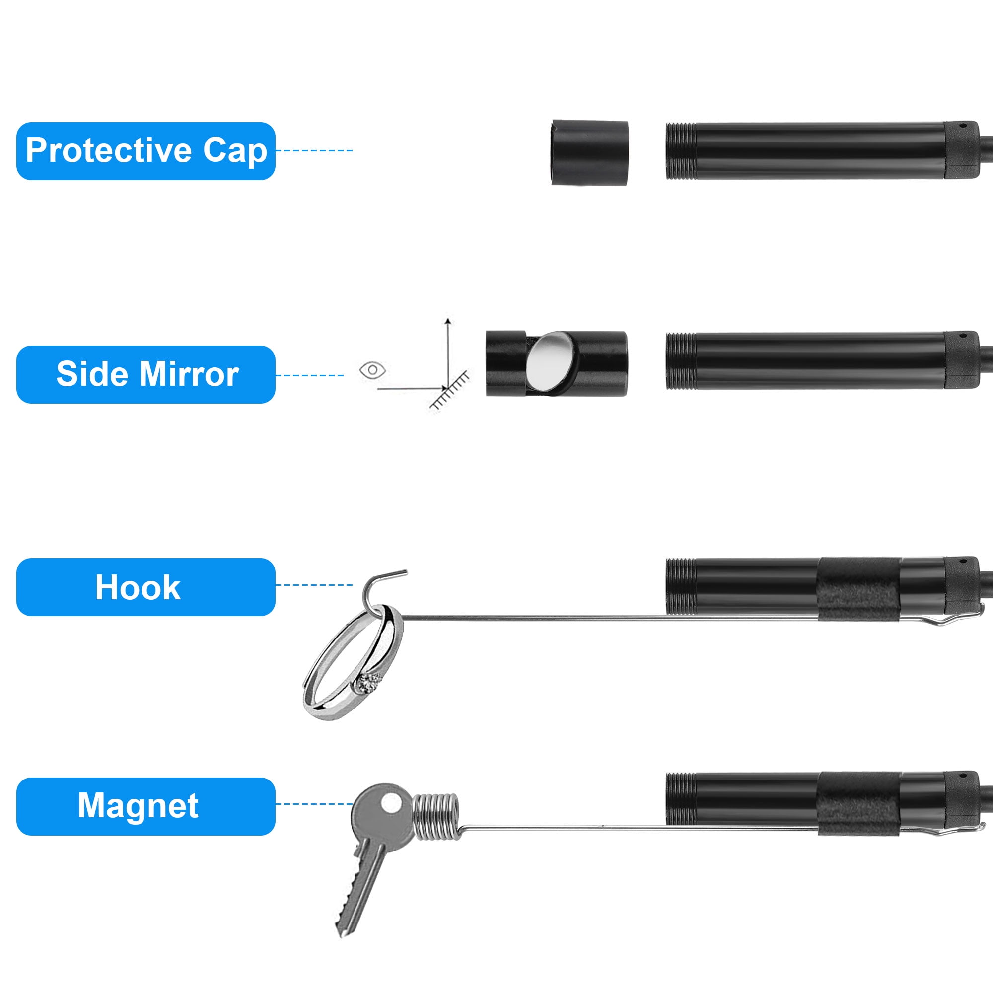 USB Endoscope, 20M-8.5HD 1280 * 720 Pixels Endoscope Inspection Camera 3 in  1 Industrial Borescope Inspection Camera Waterproof 6 LED Light Snake