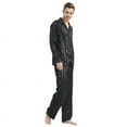 thumbnail image 5 of FELEMO Men's Silk Pajama Set Casual Long Sleeve Satin Pajamas Sleepwear, 5 of 6