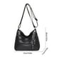 thumbnail image 3 of Bolso de hombro suave lavado para mujer - Bolso cruzado de gran capacidad con varias cremalleras para viajes y uso diario, 25x20x11cm, negro/marrón/blanco, 3 of 6