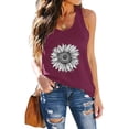 thumbnail image 2 of Wang6 Women's Raberback Loose Fit Tank Tops Casual Sleeveless Sunflowers Printed Tshirts Causal Crew Neck Going out Graphic Tees X_0615liGrey XXL, 2 of 4