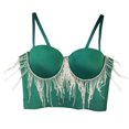thumbnail image 6 of YWDJ Lounge Bras for Women Comfort Lounge Bras No Wire Comfortable Bras Spaghetti Straps Full Coverage Push up Wrap Bras Padded Comfy Bras Solid Sleep Bras Green XL, 6 of 6