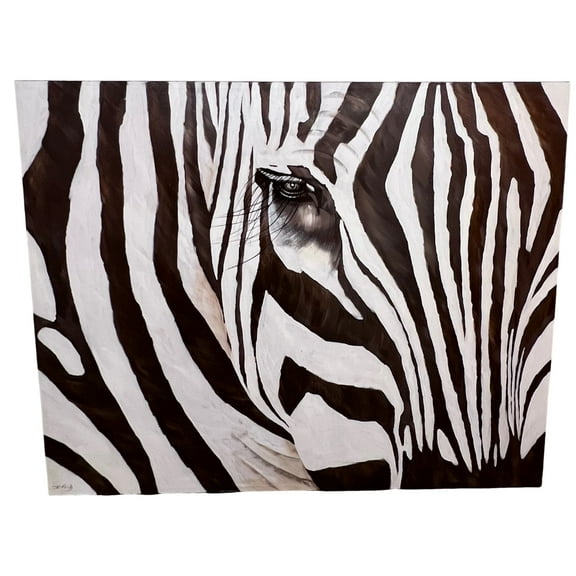 Z Gallerie Canvas Zebra painting By R. Atkins 48 X60