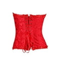 thumbnail image 5 of Dewadbow Women Lace Corsets Brocade Waist Brocade Overbust Lingerie Bustier, 5 of 6