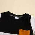 thumbnail image 3 of Toddler Boys 2 Piece Clothes Crew Neck Color Block Beach Holiday Summer Sets Soft Comfy Baby Boy Outfit,Black,2-3 Years, 3 of 6