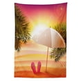 thumbnail image 3 of Ambesonne Orange Tablecloth Rectangular Table Cover, Summer Sunset on Beach, 60"x84", Orange and Yellow, 3 of 4