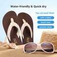 thumbnail image 7 of Vacation Quick Dry Thong Sandals Womens Flips Flops with Yoga Mat Water Shower Taupe US 7, 7 of 7