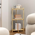 thumbnail image 2 of Corner Shelf Stand - 3 Tier Bamboo Small Corner Bookshelf for Office Kitchen Bedroom Plant Stand Living Room Decor Small Space (Natural，3 Tier), 2 of 7