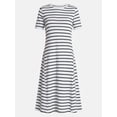 thumbnail image 4 of Time and Tru Women's and Women's Plus Seamed Cotton Midi Dress, Sizes XS-4X, 4 of 4