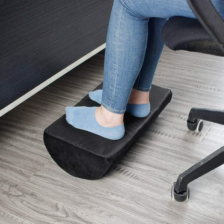 Ergonomic Foot Rest Cushion Under Desk with High Rebound Ergonomic Foam Non-Slip Half-Cylinder Footstool Footrest Ottoman for Home Office Desk