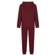 thumbnail image 6 of YUGYXL Women Thin Fleece Sweatsuits 2 Piece Tracksuit Sets Buttom sweatshirt Match Elastic Bottom Sweatpants with Pockets Today Wine,XL, 6 of 7